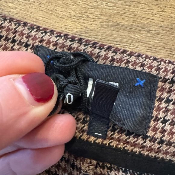 PAIGE Brown Houndstooth High Waist Wide Leg Pants Size 10 NWOT - Picture 7 of 10